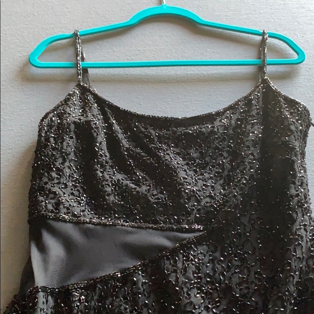 Black beaded maxi formal